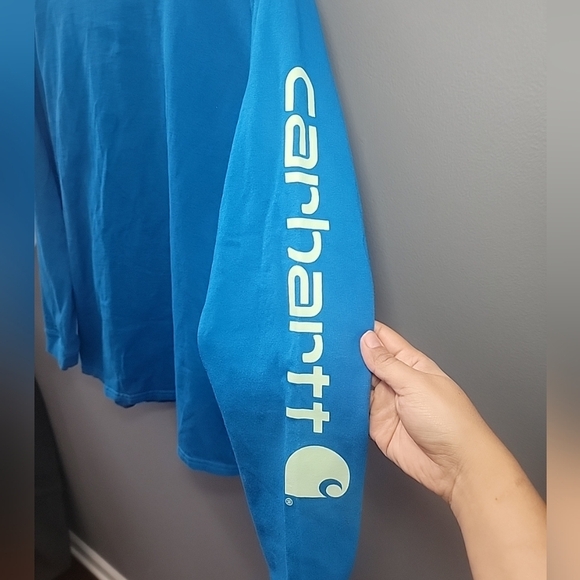 Carhartt Long-Sleeved Loose Fit Blue T- shirt Youth XLarge Quality Comfort - Picture 2 of 5